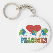 I Love Peacocks Key Chains