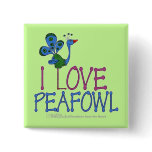I Love Peafowl Pinback Button