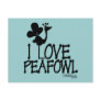 I Love Peafowl silhouette Postcard