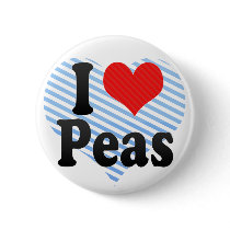 I Love Peas Pinback Buttons