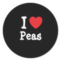 I love Peas heart T-Shirt stickers