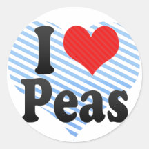 I Love Peas Stickers
