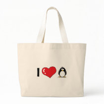 I Love Penguins Tote Bags