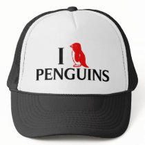 I Love Penguins Trucker Hat