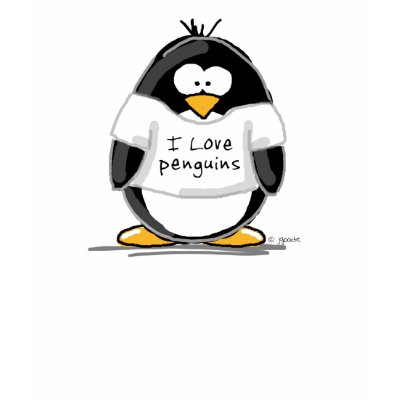 I Love Penguins Penguin T-shirt by jgoodedesigns