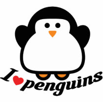 I Love Penguins Photo Cut Outs
