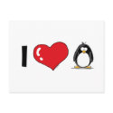 I Love Penguins postcards