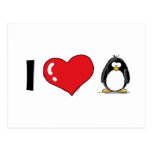 I Love Penguins Postcard