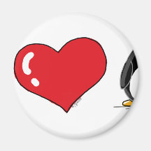 I Love Penguins Refrigerator Magnet