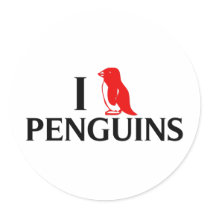 I Love Penguins Stickers