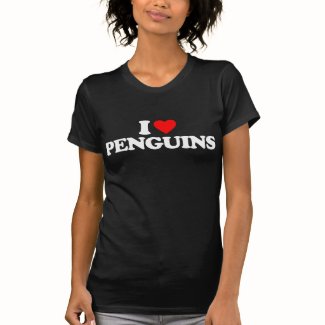 I LOVE PENGUINS T SHIRT