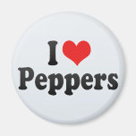 I Love Peppers Refrigerator Magnets