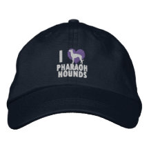 I Love Pharaoh Hounds Embroidered Hat (Blue)