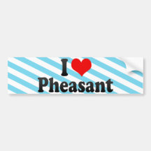 I Love Pheasant Bumper Sticker