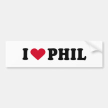 I LOVE PHIL BUMPER STICKERS