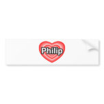 I love Philip. I love you Philip. Heart bumper stickers