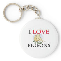 I Love Pigeons Keychains