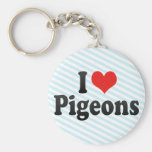 I Love Pigeons Keychain