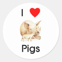I love pigs Sticker