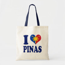 I Love Pinas Tote Bags