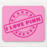 I Love Pink Mouse Mats