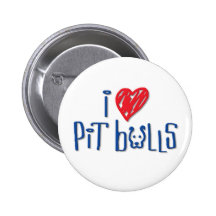 I Love Pit Bulls Button