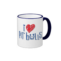I Love Pit Bulls Coffee Mugs