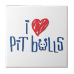 I Love Pit Bulls Ceramic Tile