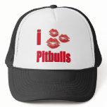 I Love Pitbull Dogs, Lipstick Kisses Crazy hats