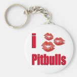 I Love Pitbull Dogs, Lipstick Kisses Crazy Keychain