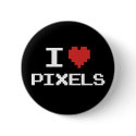 I love pixels pixelated heart retro 8bit gamer buttons