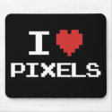 I love pixels pixelated heart retro 8bit gamer mousepads