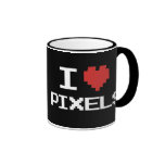 I love pixels pixelated heart retro 8bit gamer mug