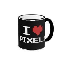 I love pixels pixelated heart retro 8bit gamer mug