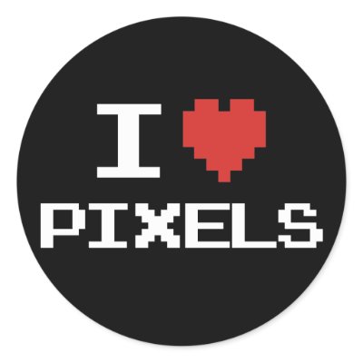 I love pixels pixelated heart retro 8bit gamer stickers by strk3