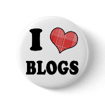 I Love (Plaid Heart) Blogs Button
