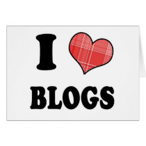 I Love (Plaid Heart) Blogs Cards