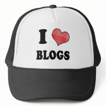 I Love (Plaid Heart) Blogs Hat