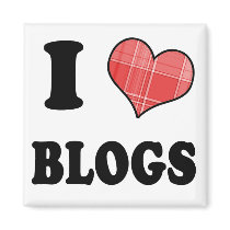 I Love (Plaid Heart) Blogs Magnets