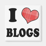 I Love (Plaid Heart) Blogs Magnets