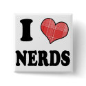 I Love (Plaid Heart) Nerds buttons