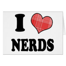 I Love (Plaid Heart) Nerds Card