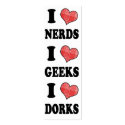 I Love (Plaid Heart) Nerds, Geeks, Dorks Bookmark business cards