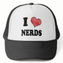 I Love (Plaid Heart) Nerds hats