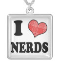 I Love (Plaid Heart) Nerds necklaces