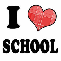 I Love (Plaid Heart) School Photo Sculptures