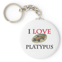 I Love Platypus Key Chain