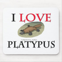 I Love Platypus Mouse Mats