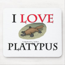 I Love Platypus Mouse Mats