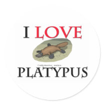 I Love Platypus Sticker